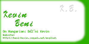 kevin beni business card